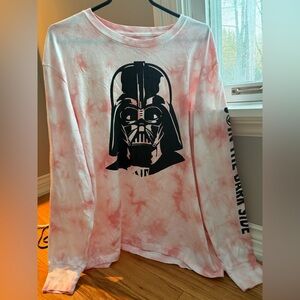 Disney Star Wars Darth Vader Tie Dye Long Sleeve Shirt Pink Black Men’s Large